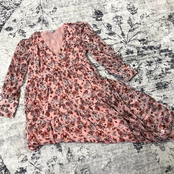 Parker & Rowe Pink Floral Midi Dress Sz S - Picture 2 of 8
